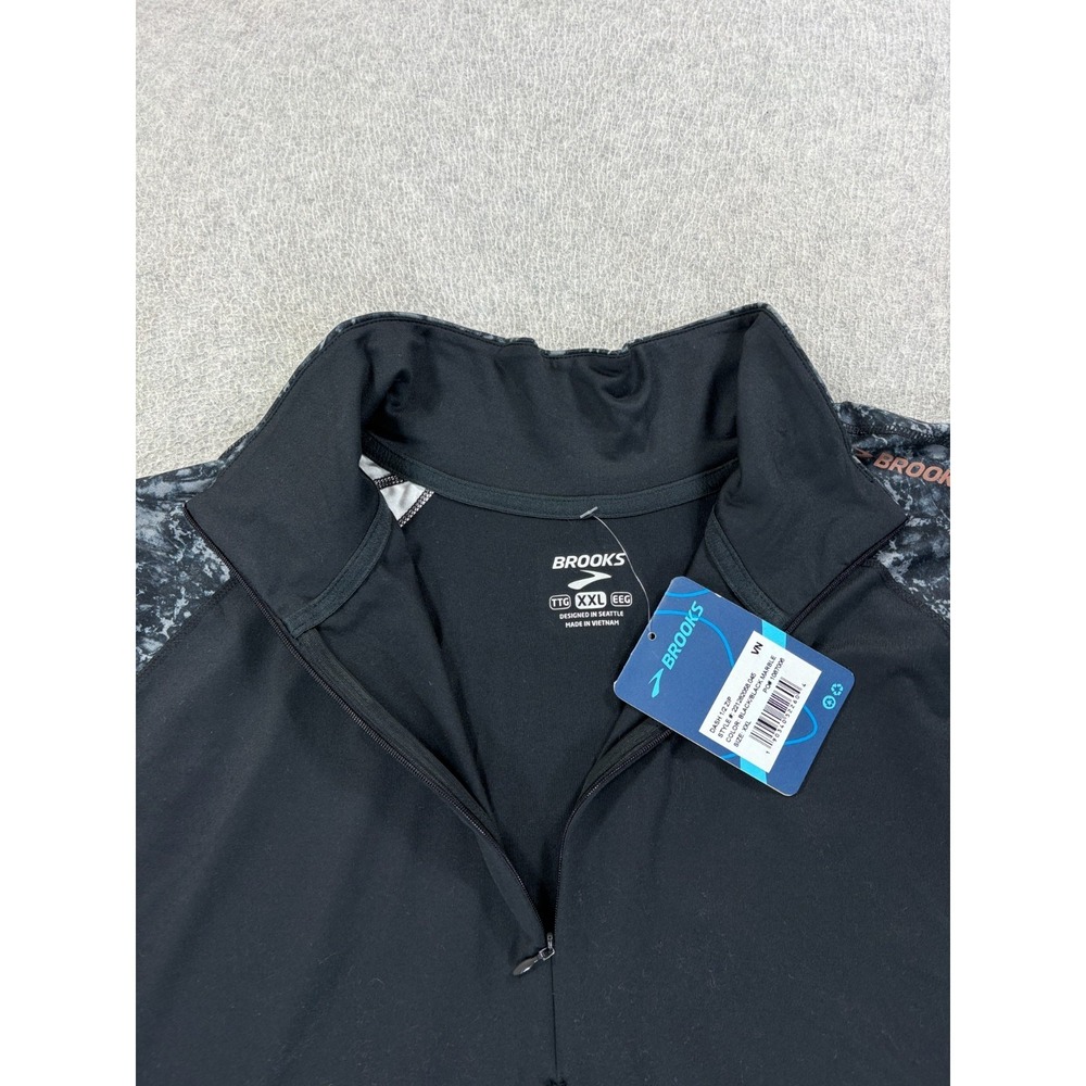 NWT Brooks DASH 1/2 Zip Long Sleeve Running Shirt (Women's 2XL) Black - Picture 4 of 13